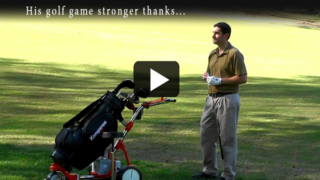 Tim Williams golf game stronger thanks to his Kangaroo electric motor caddy